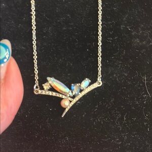 Chloe + Isabel Silver Delicate Noelle Necklace with Iridescent and Pearl Accents